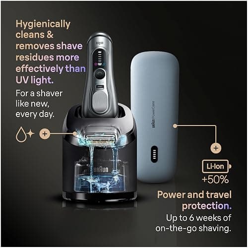 Braun Series 9 PRO+ Electric Shaver, Pro SensoAdapt, 6in1 SmartCare Center, 9697CC, Silver thumbnail 6