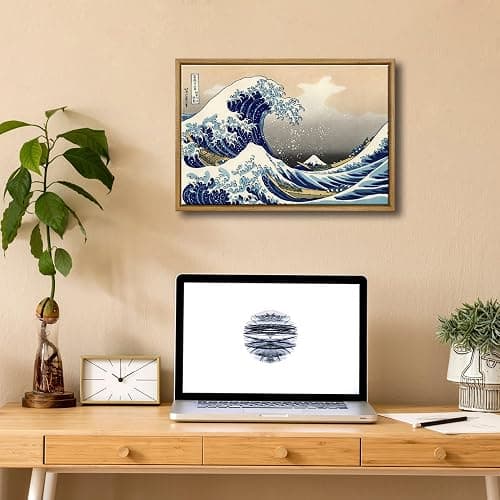Wieco Art Framed Art Great Wave of Kanagawa Katsushika Hokusai Giclee Canvas Prints Wall Art Abstract Seascape Paintings for Home Living Room Decorations thumbnail 5