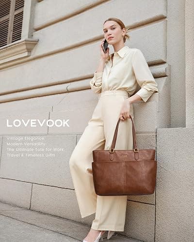 LOVEVOOK Laptop Tote Bag for Women, 15.6 inch Laptop Work Bags for Teacher/Nurse Large Computer Bag for Office thumbnail 2