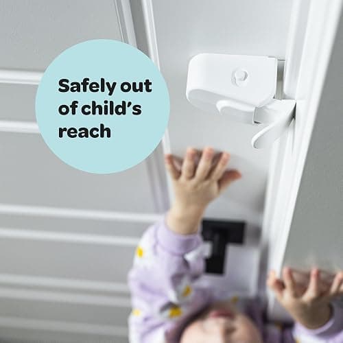 Huglock - The Snap-On Door Lock Kids Can't Reach or Defeat - No Tools or Adhesives Required - Works With Door Knob, Lever or Handle - Childproof Safety Locks are Toddler, Baby and Child Proof (1 Pack) thumbnail 5