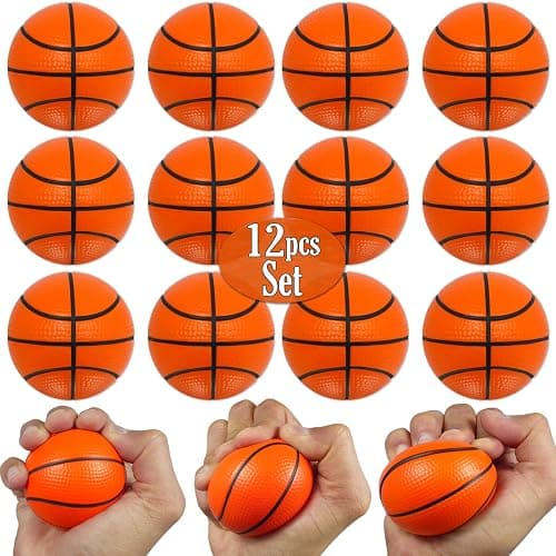 Mini Basketball Stress Balls 12 Pcs Pack | 2.5” Inch Mini Basketballs for Kids | Small Basketball Party Decoration | Party Favors, Small Soft Foam Basketballs | Basketball Party Goodie Toy By Anapoliz thumbnail 5