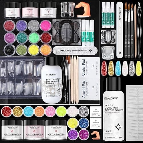 Glamonade Nail Kit Acrylic Set: Professional Nail Kit with everything for Beginners Acrylic Powder Kit Nail Art Tool Women Salon