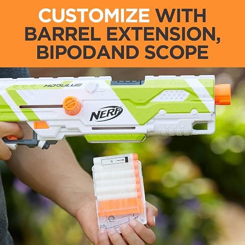 NERF Longstrike Modulus Toy Blaster with Barrel Extension, Bipod, Scopes, 18 Elite Darts & 3 Six-Clips (Amazon Exclusive) - Standard thumbnail 5