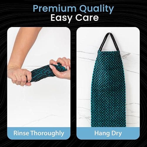 Japanese Exfoliating Washcloth for Back & Body - Charcoal & Silver Ion Exfoliating Towel - Two-Sided Gentle Exfoliation thumbnail 7