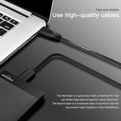 UnionSine 1TB Ultra Slim Portable External Hard Drive HDD-USB 3.0 Storage | For PC, Mac, Laptop, PS4, Xbox one, Xbox 360-(Black) thumbnail 5