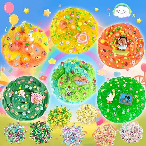 LAWOHO 6 Pack Capybara Slime Kit, Cloud Butter Clear Crunchy Slime with Slime Add-Ins, Non-Sticky Bingsu Slime Toys for Stress Relief, DIY Capybara Party Favors for Birthday Goodie Bag Stuffers thumbnail 3