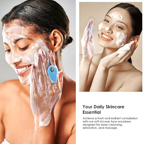 4 Pack INNERNEED Silicone Face Scrubber for Deep Cleansing and Exfoliation – Soft Facial Cleansing Brush, Gentle for All Skin Types, Blackhead Remover, Portable thumbnail 5