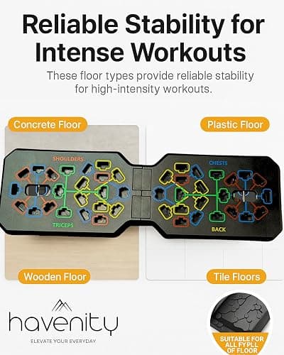 HAVENITY Push Up Board Fitness, Foldable 20 in 1 Push Up Bar at Home Gym, Multi-Functional Pushup Stands for Chest Muscle Exercise, Pushup Stands for Strength Training Portable Exercise Equipment for Men & Women thumbnail 5
