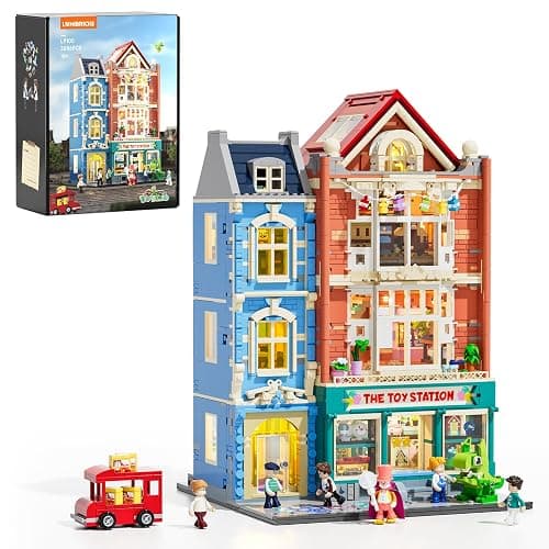 Lumibricks Toy-Store Lighting Building-Bricks Set – City Town Modular Townhouse Toy Shop Dollhouse LED Light Display Model 3086 Pcs Construction Kit for Adults and Teens - Image 1