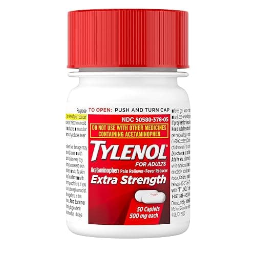 Tylenol Extra Strength 500 mg Acetaminophen Caplets, Pain Reliever & Fever Reducer, Acetaminophen for Minor Arthritis Pain, Headache, Backache & Toothache, 50 Ct thumbnail 2