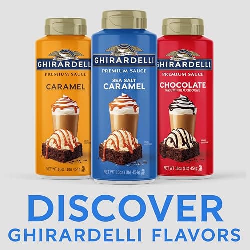 GHIRARDELLI Premium Dessert Sauce 16 oz Bottle, Sea Salt Caramel – Smooth Salted Caramel for Desserts & Drinks thumbnail 4