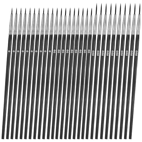 ElevateTech Tiny Detail Paint Brushes 30 Pcs Fine Tip Paint Brush Set with 3 Size #0#00#000 Mini Liner Brushes Small Miniature Painting Brush for Model, Watercolor, Oil, Acrylic Painting - Image 1