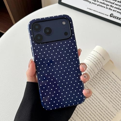 ZTOFERA Magnetic Case for iPhone 17 Pro, Compatible with Magsafe, Polka Dot Aesthetic Phone Case Cute for Girl Women, Hard PC+Soft TPU Protective Phone Cover for iPhone 17 Pro-Navy Blue thumbnail 7