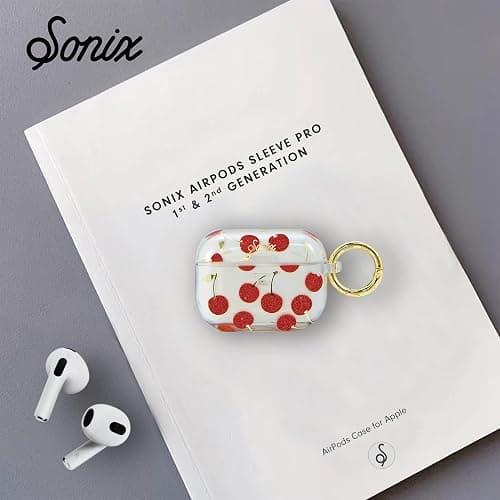 Sonix Case for AirPods Pro 2 & Pro 1 (1st/2nd Gen) - Hard Shell Cover with Keychain, Wireless Charging | Cherry on Top thumbnail 6