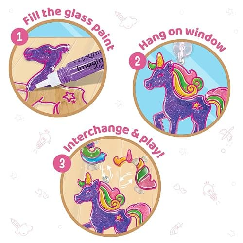 Imagimake Window Art Unicorn | Stained Glass Kit | Unicorn Girls Toys Age 6-8 | Art and Crafts for Girls 8-12 | DIY Suncatcher Kit for 5,6,7,8,9,10,11,12 Year Old Kids | Christmas Gift Ideas for Kids thumbnail 5