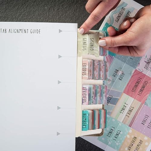 DiverseBee Laminated Bible Tabs (Large Print, Easy to Read), Personalized Bible Journaling Tabs, 66 Book Tabs and 6 Blank Tabs - Uniform Theme thumbnail 6