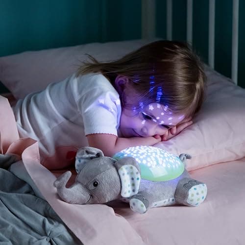 SwaddleMe Slumber Buddies Kuscheltuch (Grauer/Grüner Elefant) - Projektor-Nachtlicht für Kinder mit beruhigenden Liedern und Geräuschen - Slumber Buddy Eddie Elefant thumbnail 8