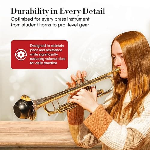 Denis Wick Practice Mute for Trumpet or Cornet, 5526 - Hand-Spun Aluminum Mute with Natural Cork - Brilliant Tone, Reliable Intonation & Tight-Bell Fit for Practice or Performance - 8 x 6 x 6 inches thumbnail 7