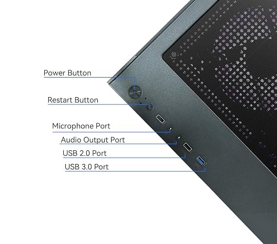 YAWYORE Gaming PC Desktop Computer AMD Ryzen 5 5600GT,16GB DDR4 3200MHz,1TB M.2 NVMe PCle4.0 Gen4,550W 80PLUS PSU,WiFi,Game Design Office Console,Sea View Room, Towers Prebuilt PC (Black) thumbnail 6