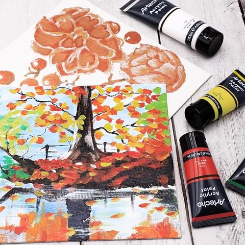 Artecho Professional Acrylic Paint Set, 24 Basic Colors Tubes (60ml / 2.02oz) Art Craft Paints for Canvas, Rock, Wood, Fabric, Art Supplies thumbnail 2