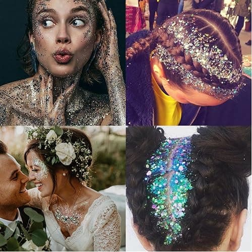 Body Glitter Face Glitter Makeup Festival Glitter, 20 Colors Face and Body Glitter Gel, Hair Glitter Gel, Body Makeup thumbnail 6