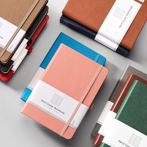 AHGXG Thick Journal Lined Notebook - 320 Numbered Pages A5 College Ruled Notebook for Writing, 100gsm Lined Paper, Leather Hardcover, for Women Men Work Office School, 5.75'' X 8.38''-Dark Blue thumbnail 7