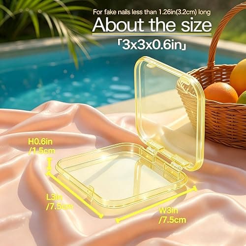 24PCS Press On Nail Packaging Case Yellow with 158Pcs Nail Tool Supplies | Press On Nail Box for Fake Nails with Nail Prep Kits,3x3in Nail Storage Cases Bulk for Nail Business,Art DIY thumbnail 2