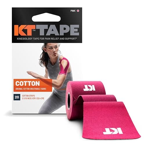 KT Tape, Original Cotton, Elastic Kinesiology Athletic Tape, 20 Count, 10” Precut Strips - Image 1