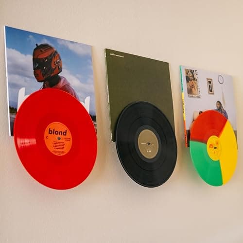 Modern JP Adhesive Vinyl Wall Mount (8-Pack) – Dual Display Album and Disc, Strong Hold Record Holder Wall, Record-Safe Easy Installation, Album Wall Mount for 1LP and 2LP – Black thumbnail 6