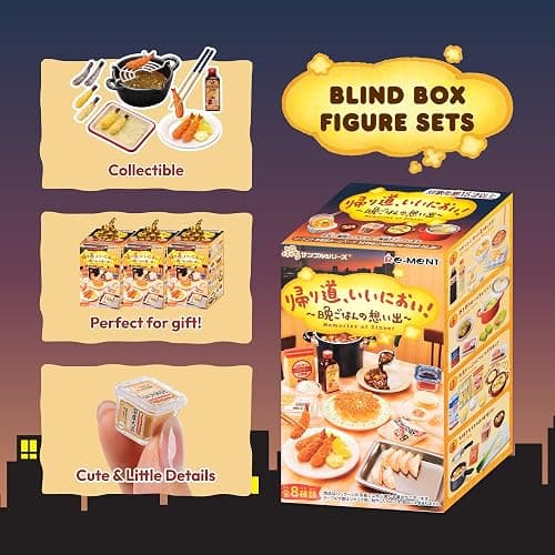 Hamee RE-Ment Blind Box - Petit Sample Series - Memories of Dinner - 8 Pc. | Full Set with Tear-Away Display Background, Cute Blind Box Diorama Miniature Figure Set, Collectible Display Figure thumbnail 4