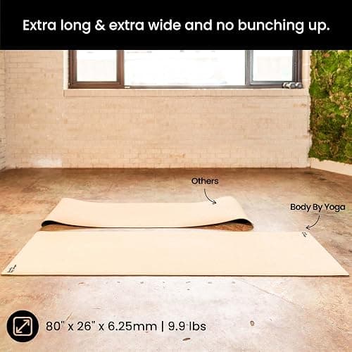 Luxury Cork Yoga Mat - Non Slip, Extra Thick Grip. Thicker, Longer, and Wider for More Comfort and Support. Tough Enough For Hot Yoga. Natural, Non Toxic, and Eco Friendly. Optional Alignment Lines. thumbnail 4