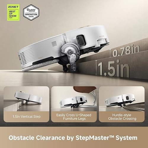 Mova V50 Ultra Complete Robot Vacuum and Mop Self-Cleaning, 24,000 Pa Suction, Liftable Navigation with Obstacle Overcoming and Warm Water Mopping with DuoSolution System Designed for Pets thumbnail 3