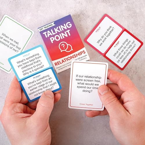 GET Talking: Relationships - 150 Expert-Written Questions on 50 Conversation Starter Cards for Couples - Put Away Your Phones - Meaningful Conversation Card Game for Adult Couples thumbnail 2