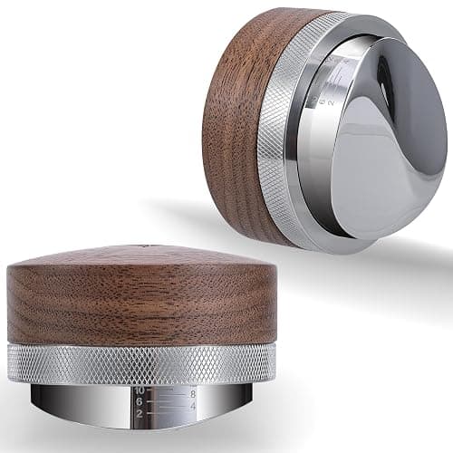 KNODOS 54mm Espresso Distribution Tool Walnut Coffee Distributor Adjustable Depth Stainless Steel Espresso Leveler Compatible with Breville Espresso Machines thumbnail 6