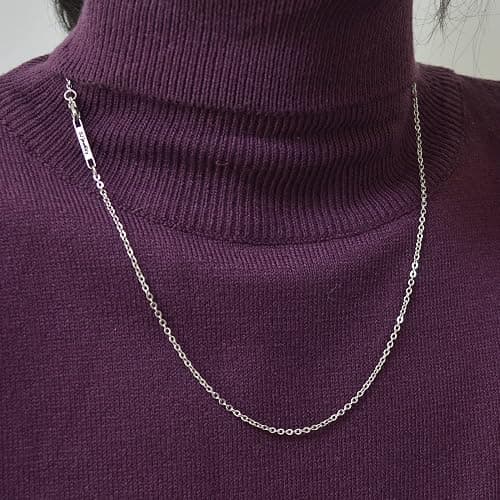 2MM Stainless Steel Necklace - Thin Cable Chain for Women & Men, Silver Chains for Pendant Addition or Alone - 16-30 Inch Available thumbnail 5