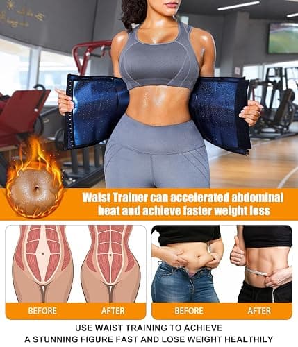 LEINIDINA Womens Waist Trainer Corset with Zipper Sweat Waist Trimmer for Women Workout Belt Corset Shapewear thumbnail 2