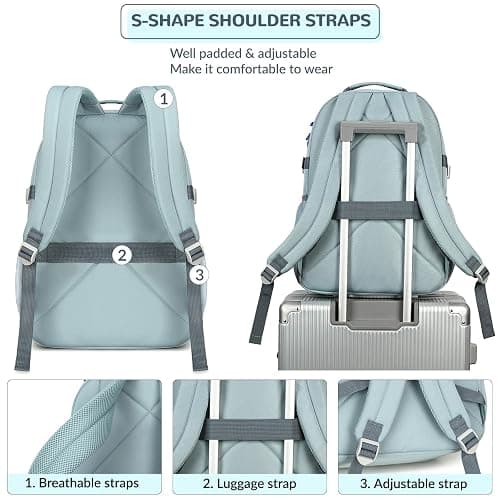 Lohol Water Resistant Backpack with Mulitiple Pockets for School Travel Outdoor College, 15.6 inch Laptop Daypack for Men and Women (Blue) thumbnail 6