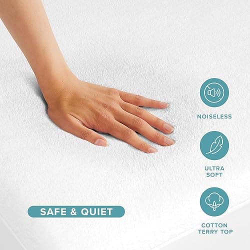Bare Home Twin Extra Long Mattress Protector - 100% Waterproof & Breathable - Cooling Mattress Cover - Protects Against Spills - Vinyl Free - Dorm Essentials - Protect Your Mattress (Twin XL, White) thumbnail 3