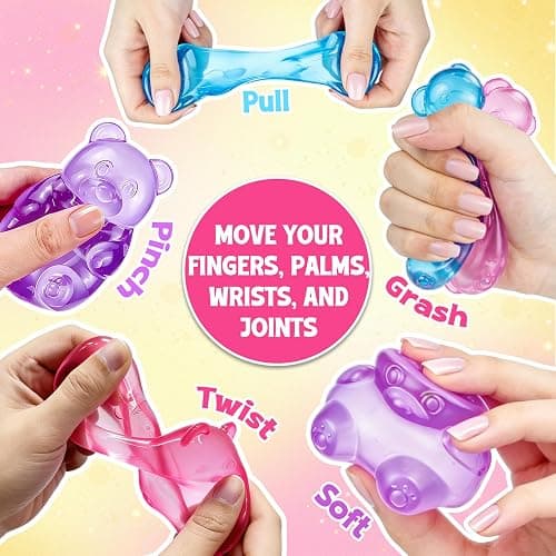 Gummy Bear Squishies Squeeze Toys for Kids Adults, Sugar Squishies Balls Stress Bear Toys for Boys Girls, Sensory Fidget Toys Anxiety Relief for Autism, Party Favors Gifts, Valentines Day Gifts (Pink) thumbnail 4