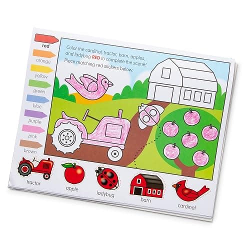 Melissa & Doug Activity Pad Bundle - Alphabet, Colors & Shapes & Numbers Sticker and Coloing Activity Books for Girls and Boys, Great Travel Toy thumbnail 4