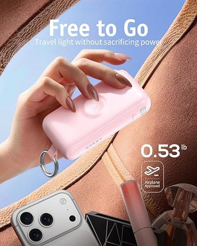 RORRY Flow Portable Charger 10000mAh 40W Wall Plug Power Bank Battery Pack | Built-in USB-C Cable, Keychain Design, Fast Charging, for iPhone 18 Pro/17/16/15, Apple Watch, iPad, Travel Essential thumbnail 5