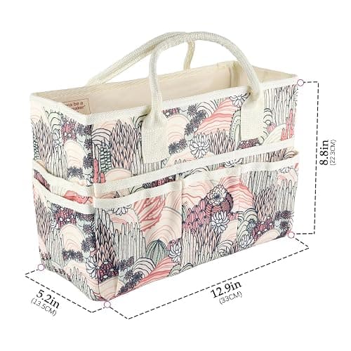 qianshan Craft Organizer Tote Bag with Multiple Pockets, Large Art Storage Caddy with Handles for Art, Craft, Sewing, Make-up，Scrapbooking, Medical, and Office Supplies Storage.Desert thumbnail 3