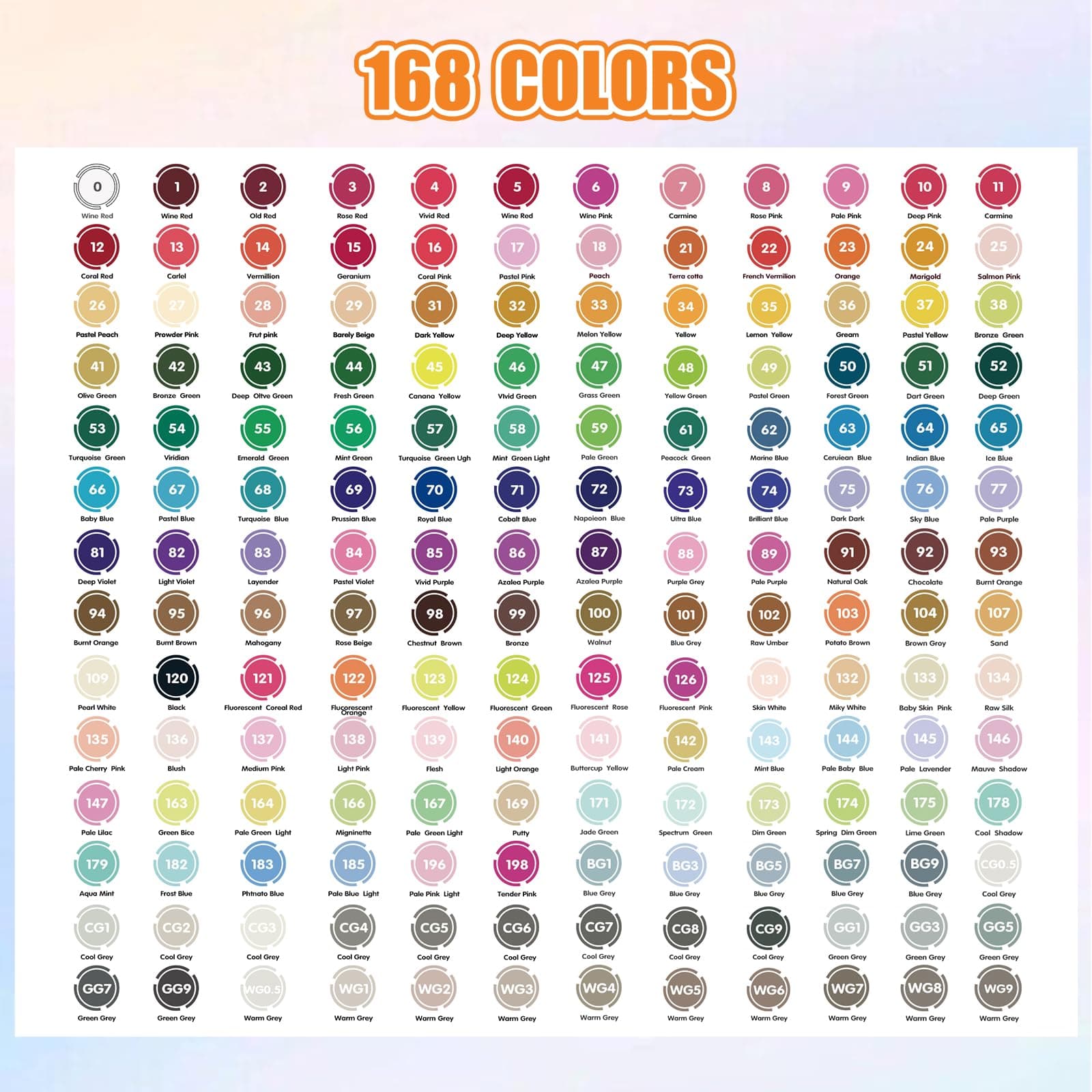 Chen Rui 168 Colors Alcohol Brush Markers with App Dual Tip Adult Markers thumbnail 5