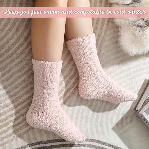 Premillow Womens Fuzzy Socks Fluffy Socks Women Winter Cozy Sock Warm Slipper Home Sleeping Sock for Women thumbnail 5