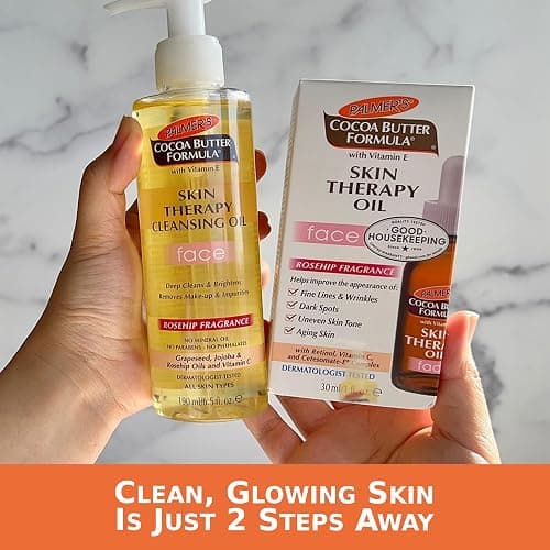 Palmer's Cocoa Butter Formula Skin Therapy Cleansing Oil, Gentle Makeup Remover with Rosehip Oil and Vitamin C, 6.5 Ounce thumbnail 6