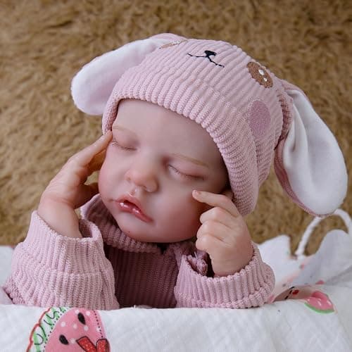 Milidool Lifelike Reborn Baby Dolls- 18-Inch Realistic Poseable Newborn Baby Girl Dolls,Soft Cloth Body Real Life Baby Doll with Gift Box for Kids Age 3 + thumbnail 2