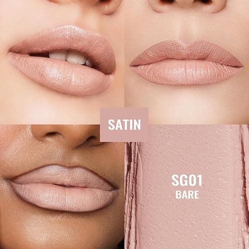 Oulac Beige Lipstick for Women, Pale Nude Matte Lip Base, Full Coverage Lip Color, Satin Matte Finish, Cream Texture, Hydrating, Infused with Hyaluronic Acid, Vegan & Clean Beauty 4g SG01 Bare thumbnail 6