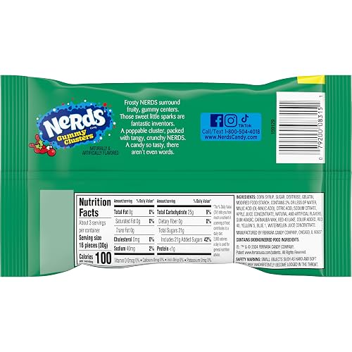 Nerds Frosty Gummy Clusters Share Pouch, Christmas Candy, Red and Green Gummy Candies, 3 oz thumbnail 2