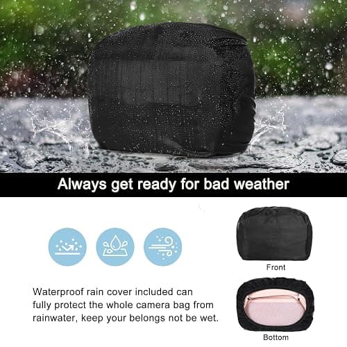 MOSISO Camera Shoulder Bag Case Crossbody Sling Purse, DSLR/SLR/Mirrorless Compact Padded Photography Handbag with Rain Cover Compatible with Canon/Nikon/Sony Cameras and Lenses, Pink thumbnail 4