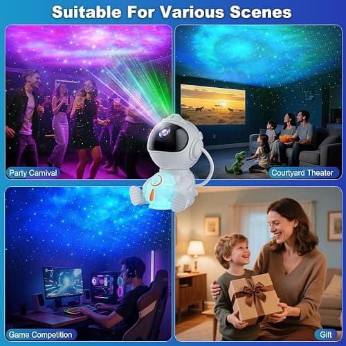 Astronaut Galaxy Projector, Star Projector with 8 Nebula Modes, 360° Adjustable Projection Lamp, Remote & Timer Starry Sky Light, Cute Rocket Night Light for Bedroom, Space Gift for Kids Adult thumbnail 7